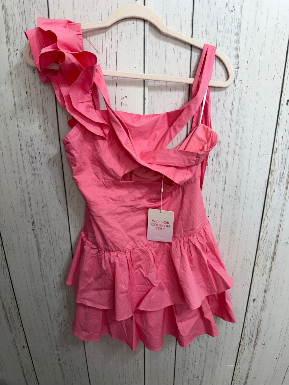 NWT Hello Molly RUFFLED OUT DRESS PINK - Picture 5 of 16